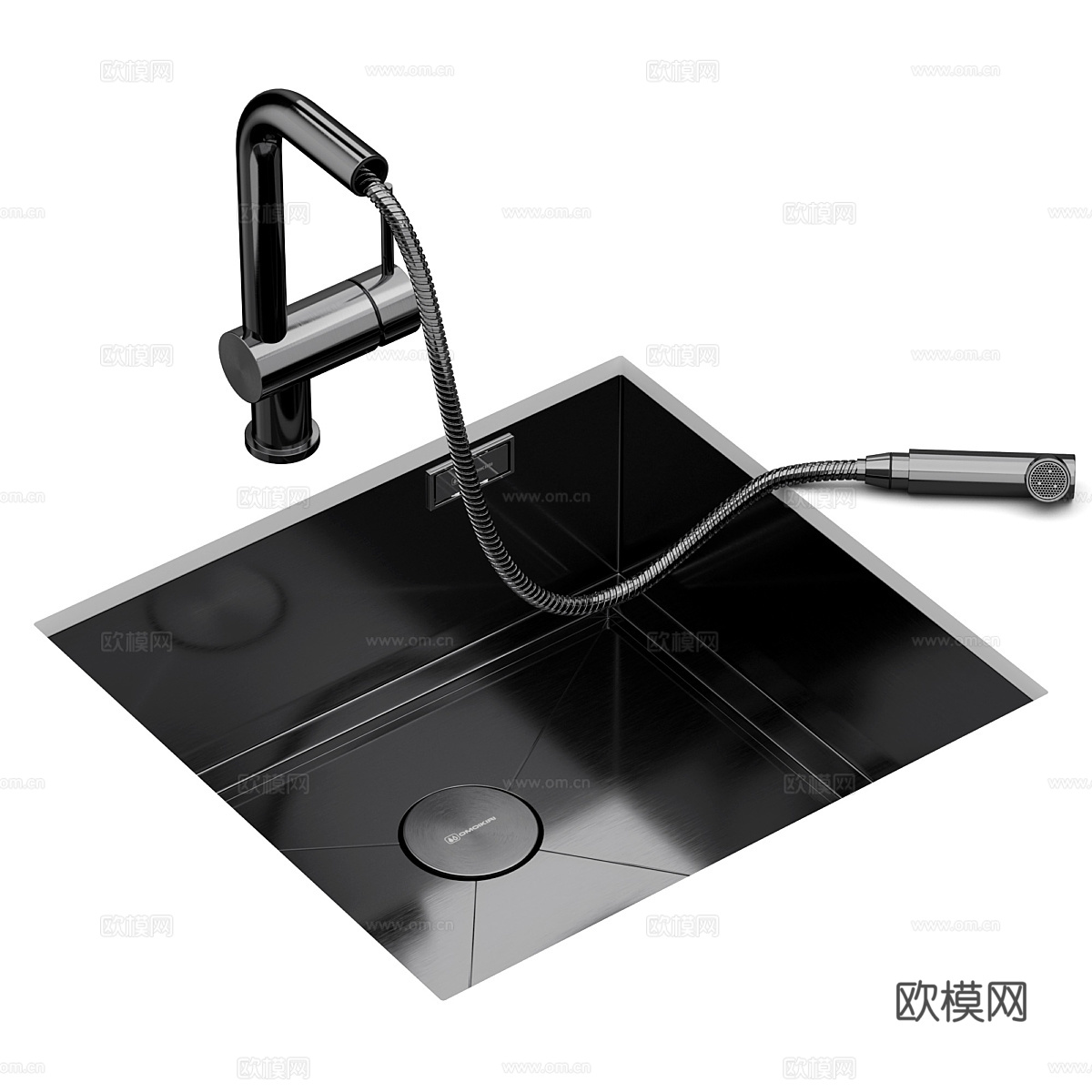 现代意式极简橱柜洗菜盆3d模型
