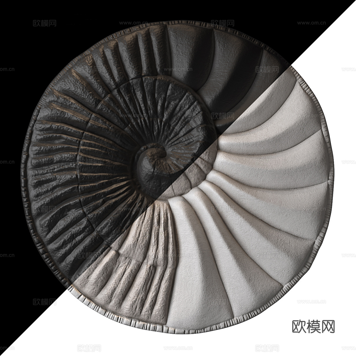 新中式侘寂海螺墙饰挂件3d模型