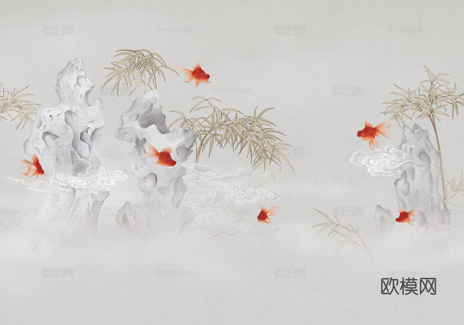 新中式祥云禅意竹林壁纸