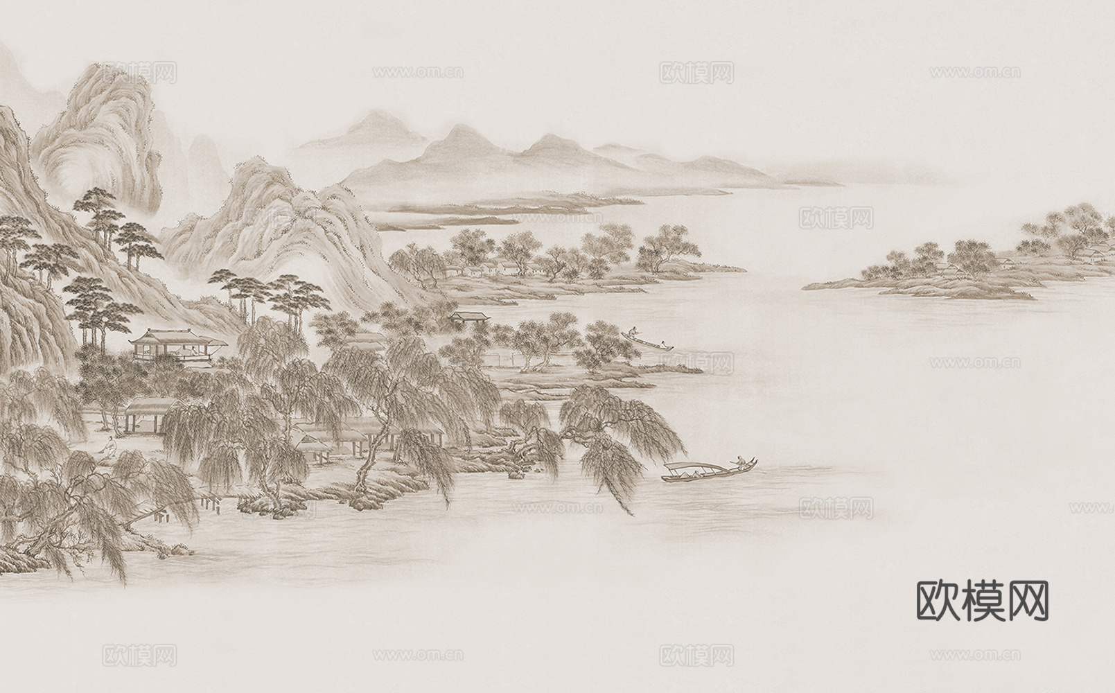 新中式山水壁纸