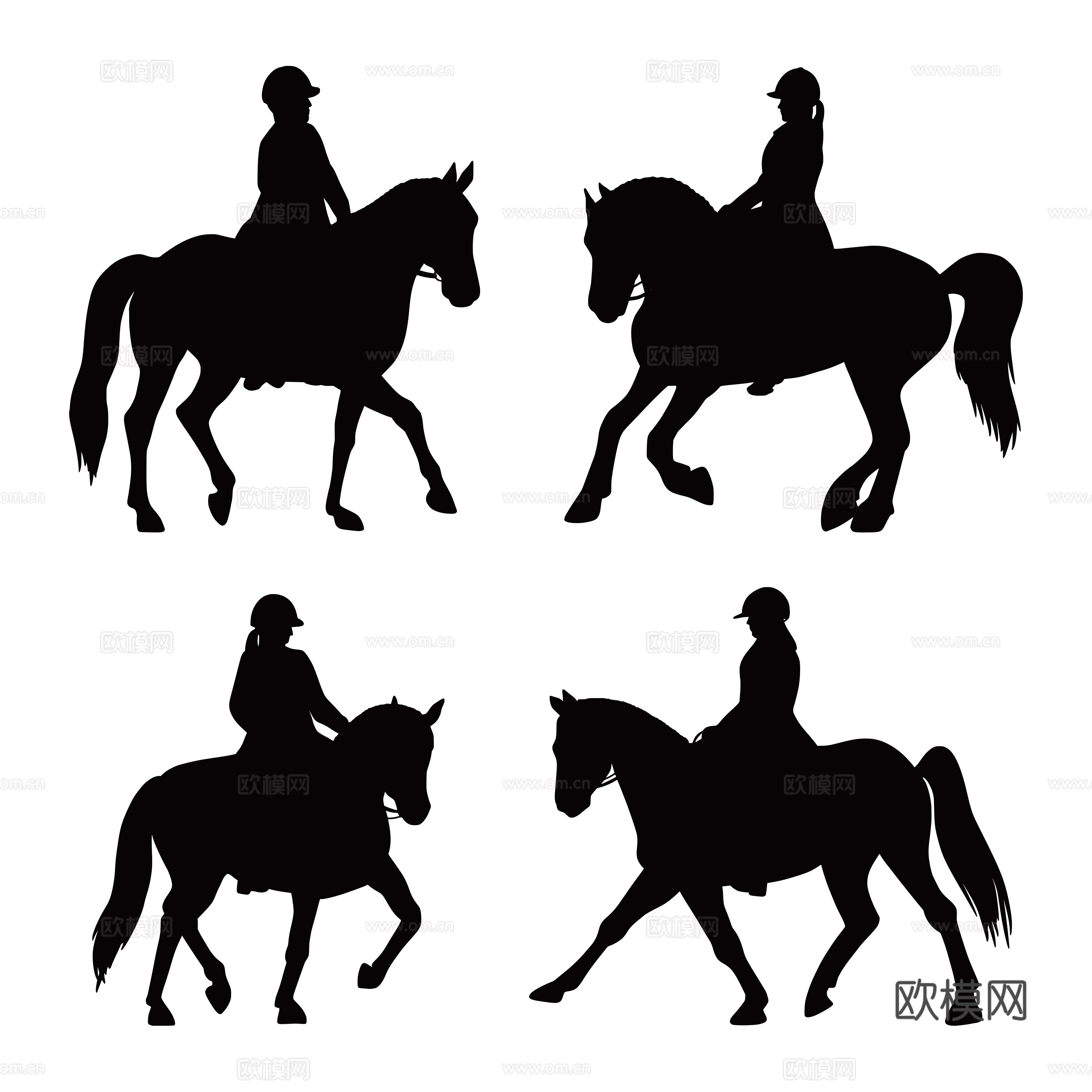 免抠骑马剪影   免抠马剪影 马奔跑剪影 女生骑马剪影
