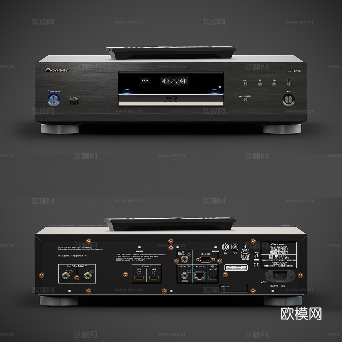先锋蓝光光盘播放器3d模型