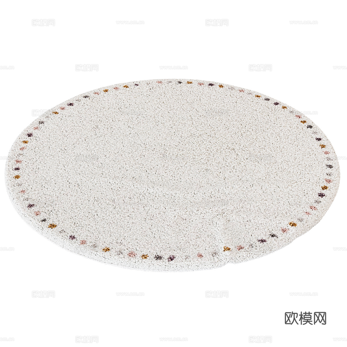 现代奶油风儿童圆形地毯3d模型