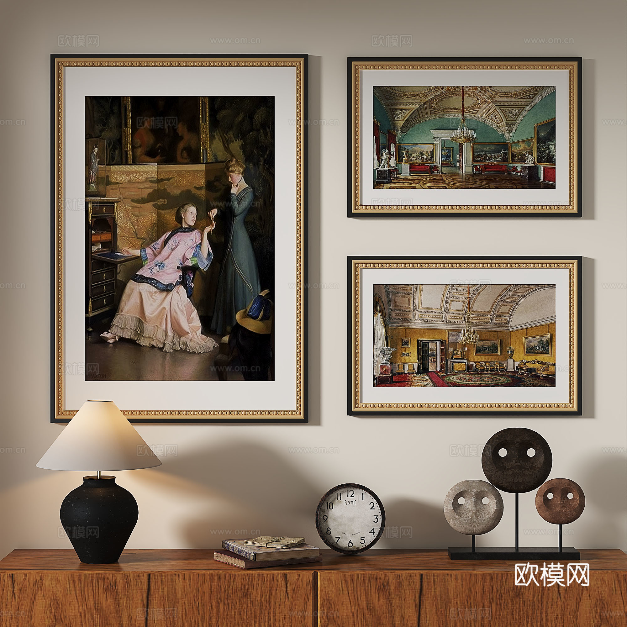 法式，复古，欧式，古典，中古，装饰画3d模型