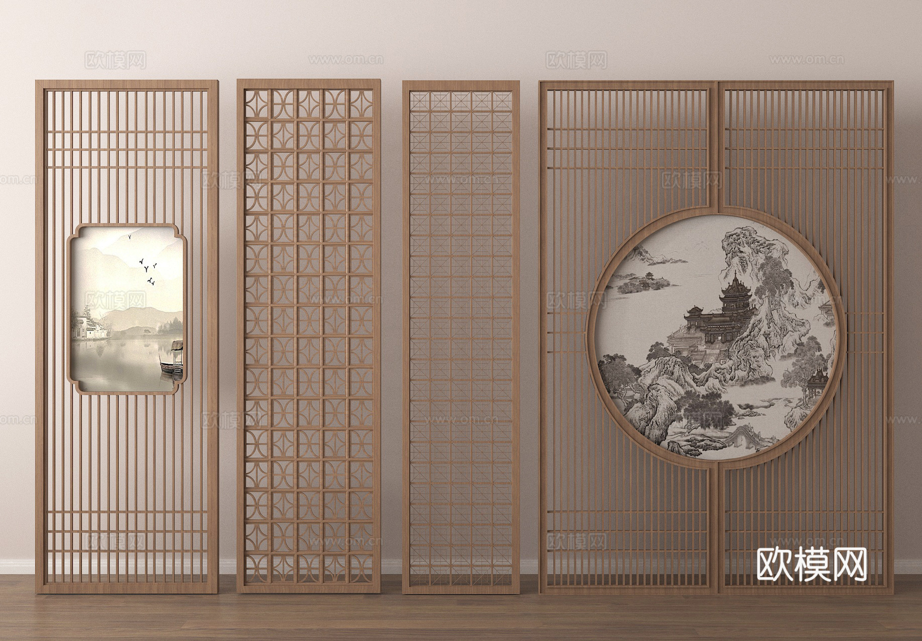 屏风 装饰屏风 玄关屏风 隔断3d模型