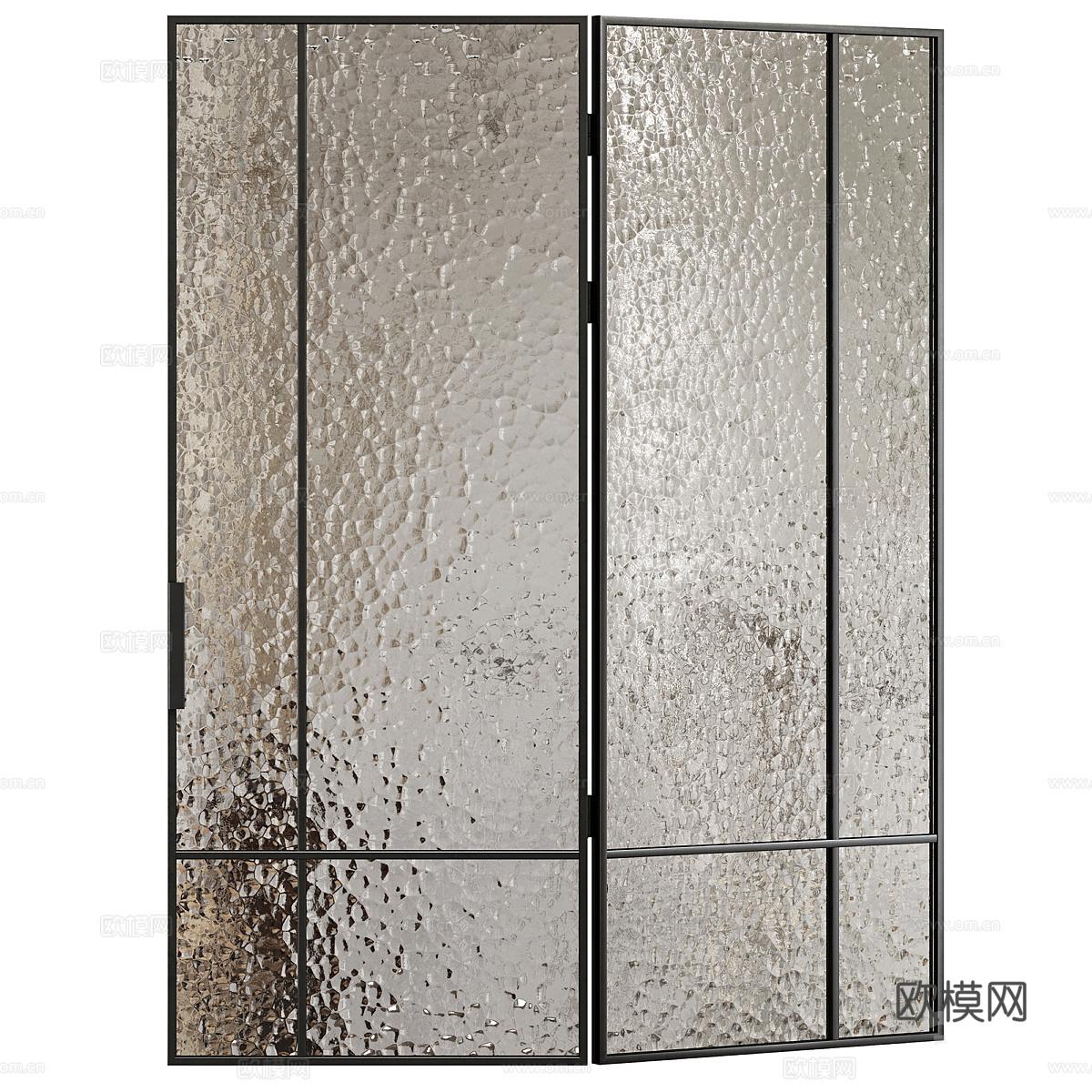现代轻奢旋转玻璃门3d模型