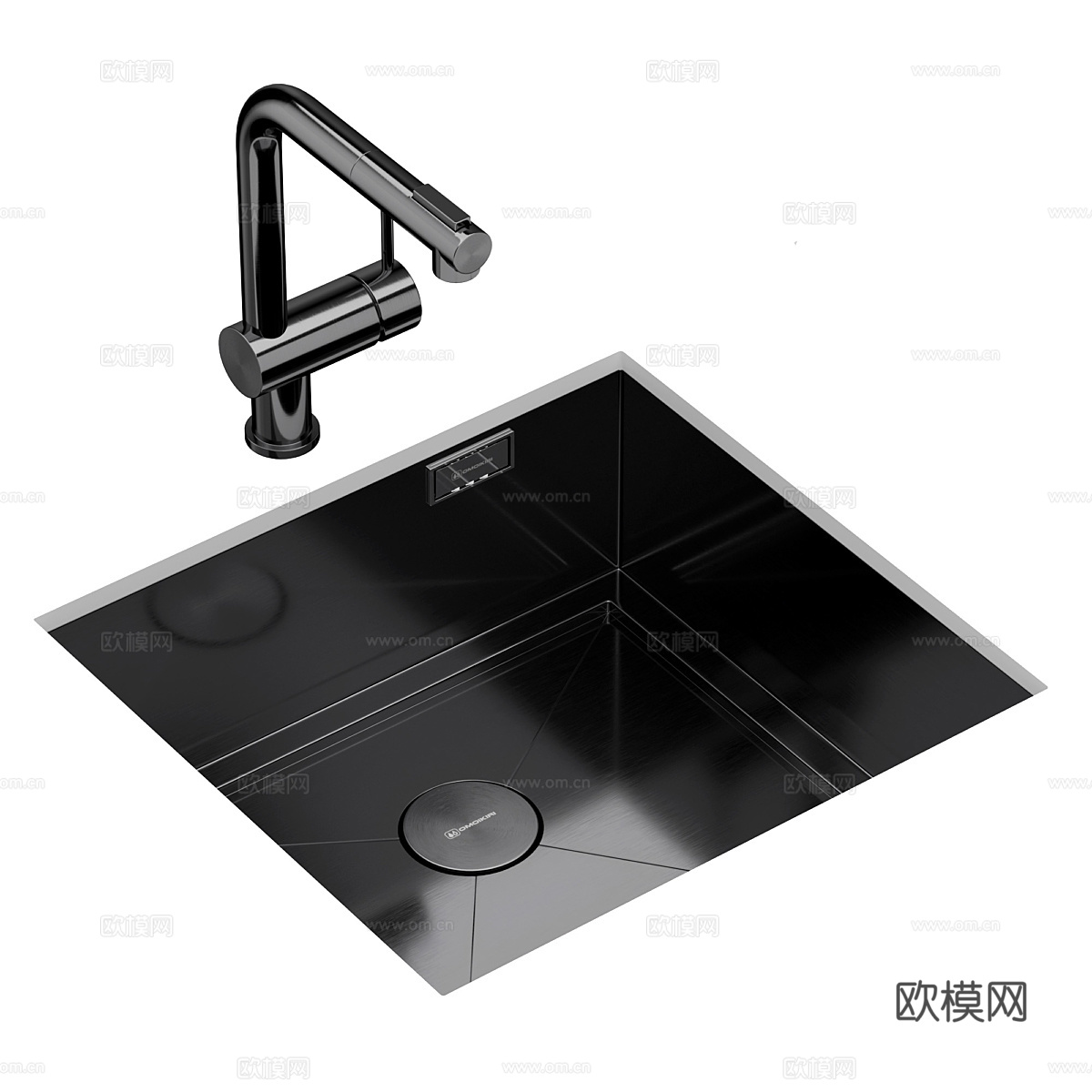 现代意式极简橱柜洗菜盆3d模型