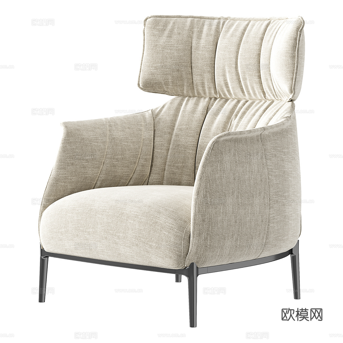 现代意式 Archibald King 扶手椅3d模型