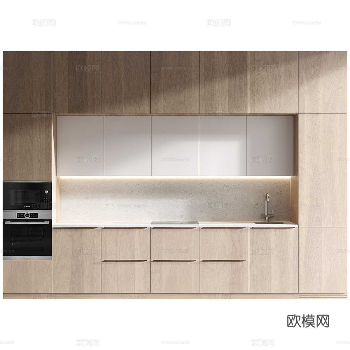 现代意式极简橱柜3d模型