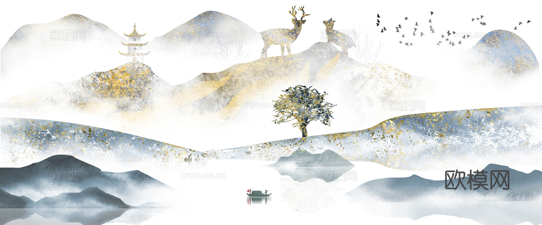 新中式山水装饰画