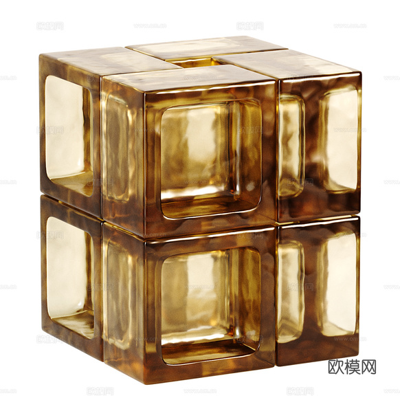 现代意式极简 Mano 块状雕塑桌3d模型下载(渲染图1)