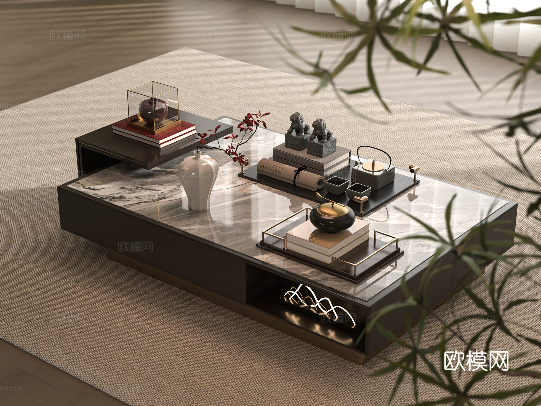 新中式茶几3d模型