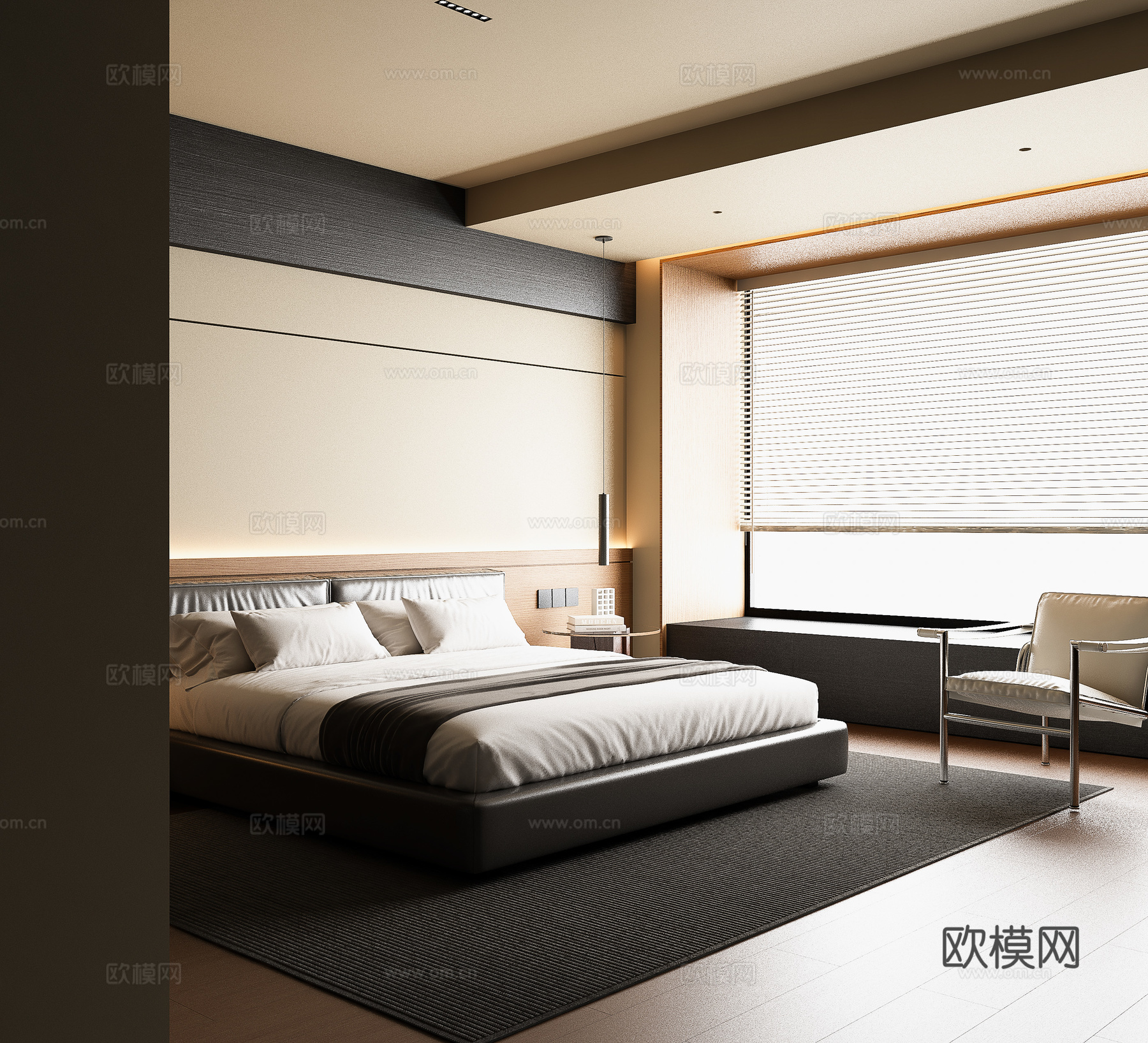 中古风卧室 现代卧室 意式卧室 原木卧室 中古风主卧3d模型