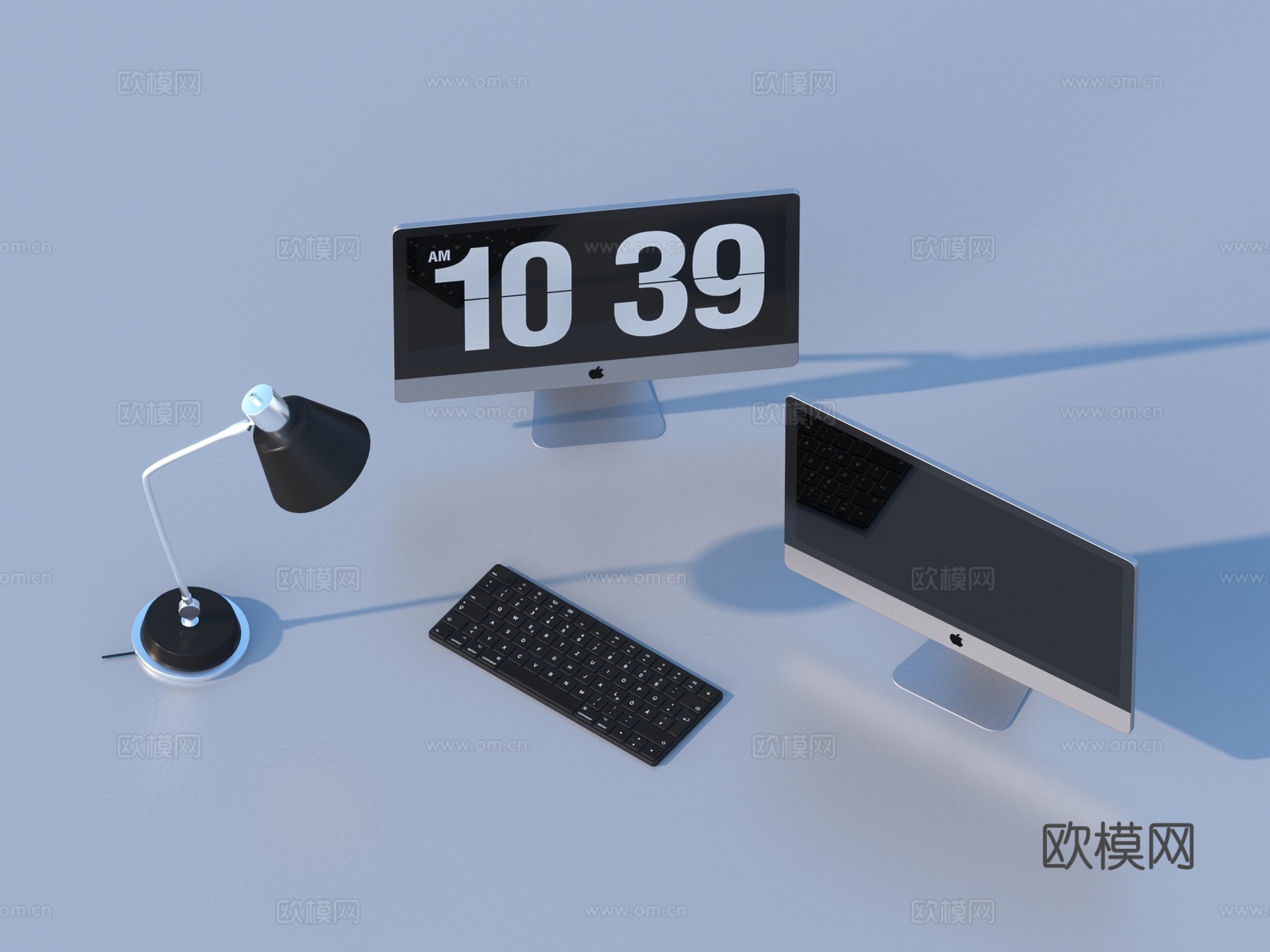 键盘 电脑 台灯3d模型