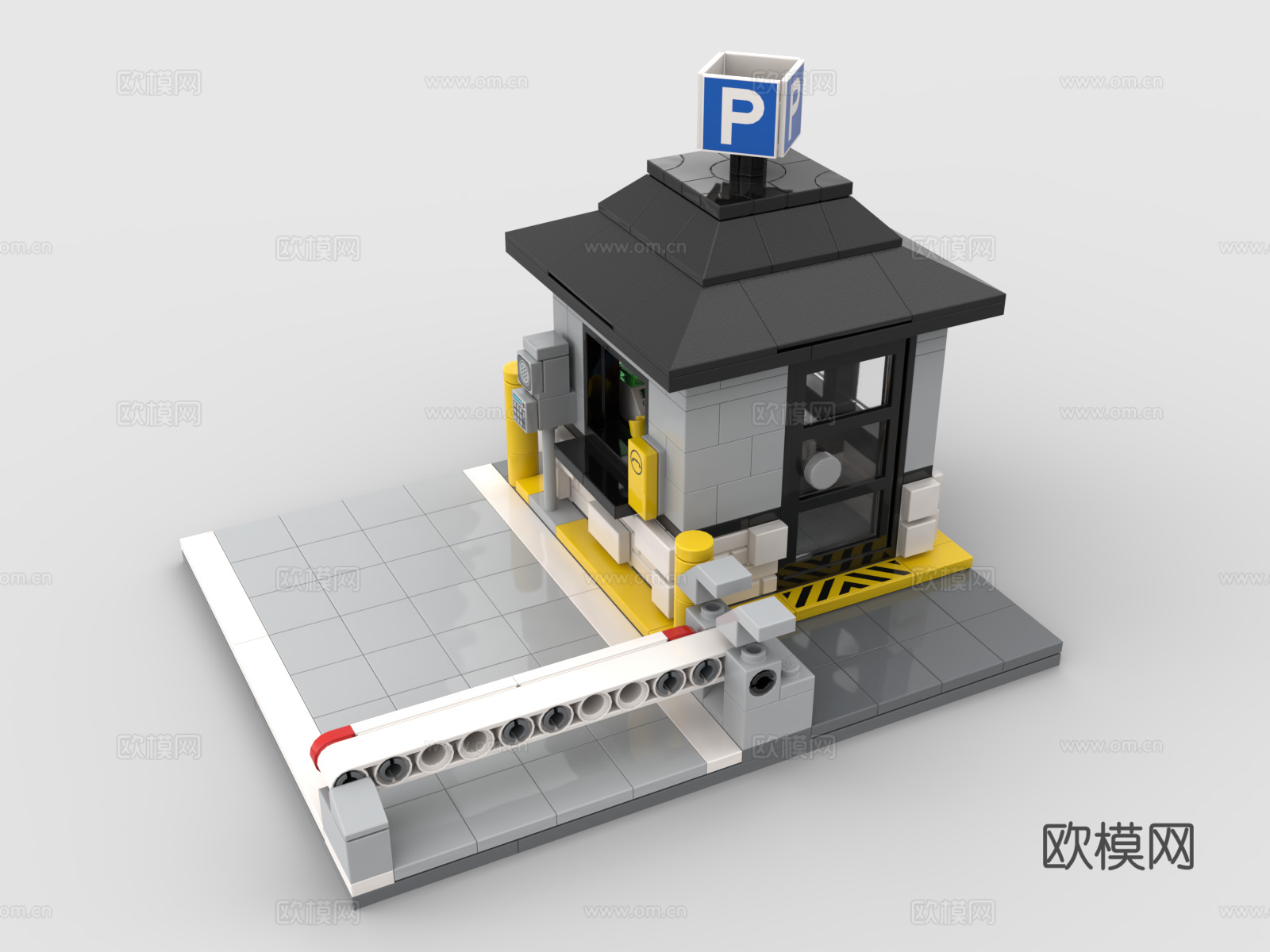 乐高 LEGO 玩具 收费站 收费岗亭3d模型