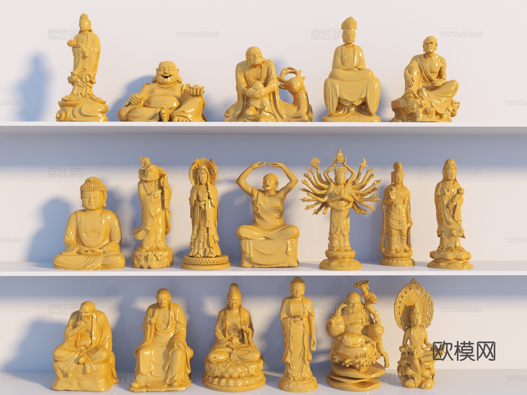 现代佛像雕塑3d模型