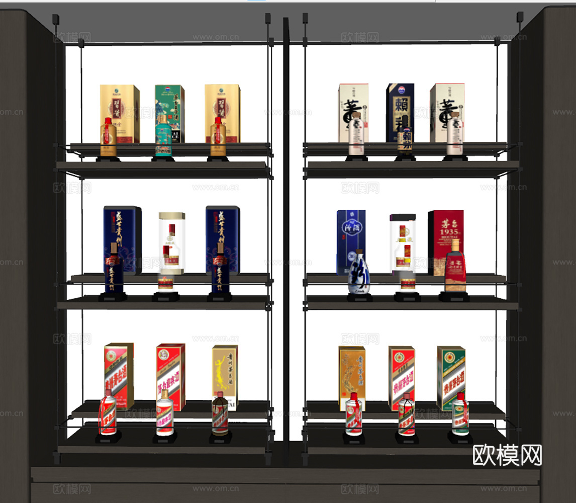高档白酒 茅台 五粮液 国窖 梦之蓝 汾酒su模型