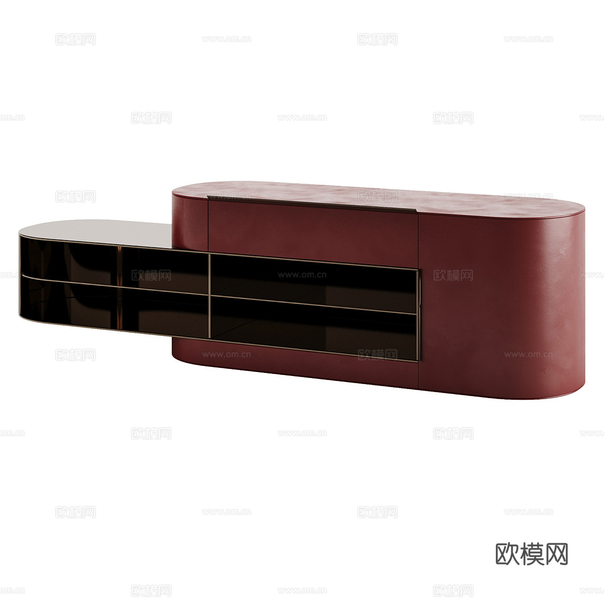 现代轻奢极简电视柜3d模型
