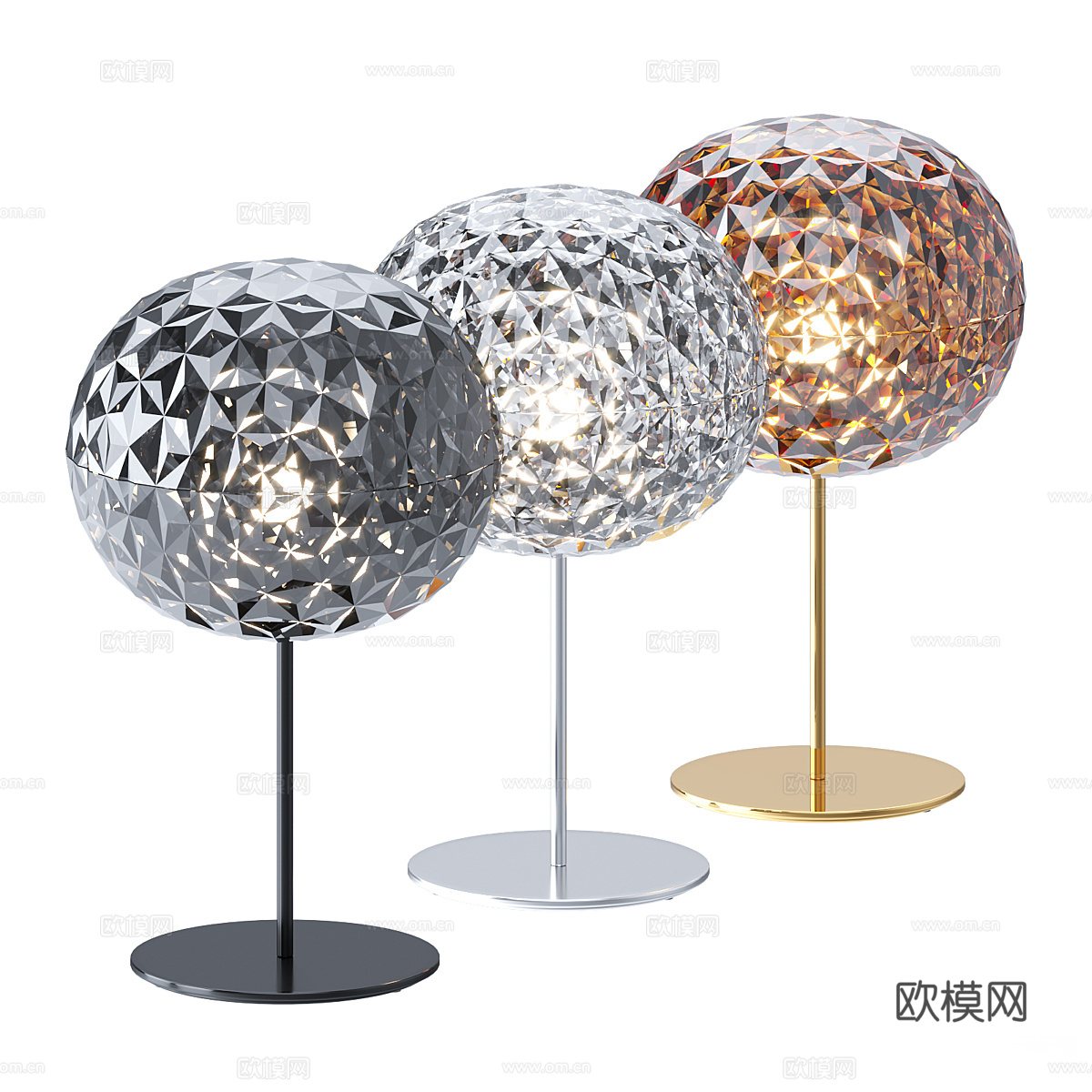 现代轻奢金属台灯3d模型