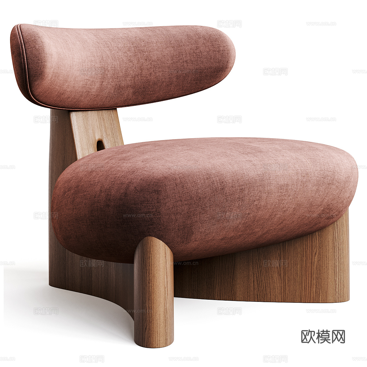 新中式侘寂 ENNE GOBI 布艺扶手椅3d模型