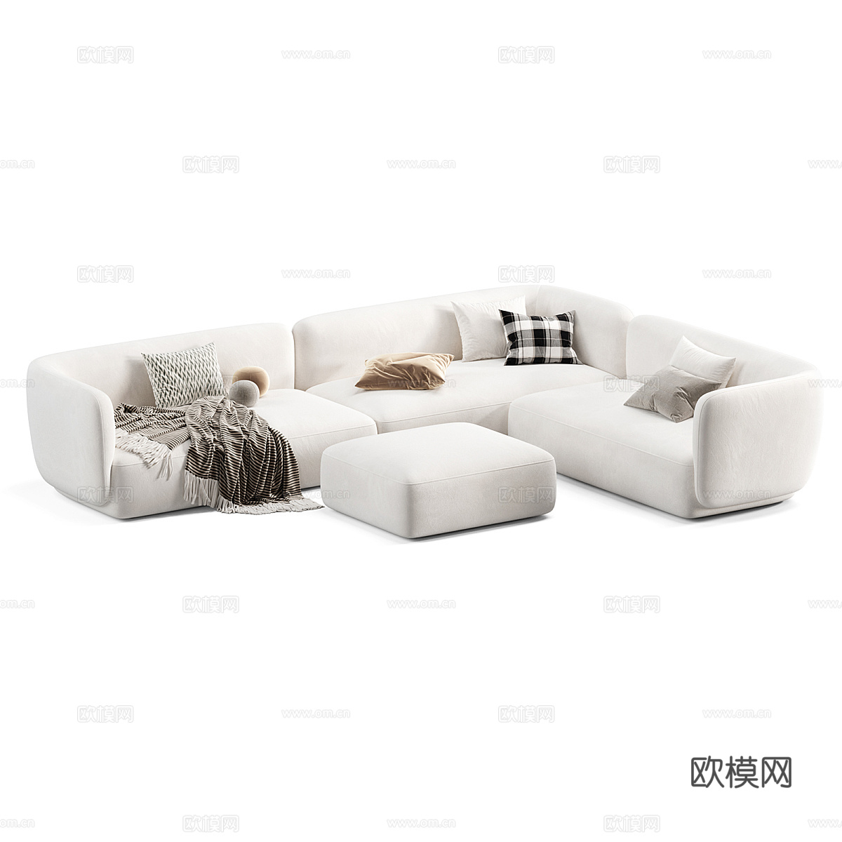 现代奶油风 Blossom 组合沙发3d模型