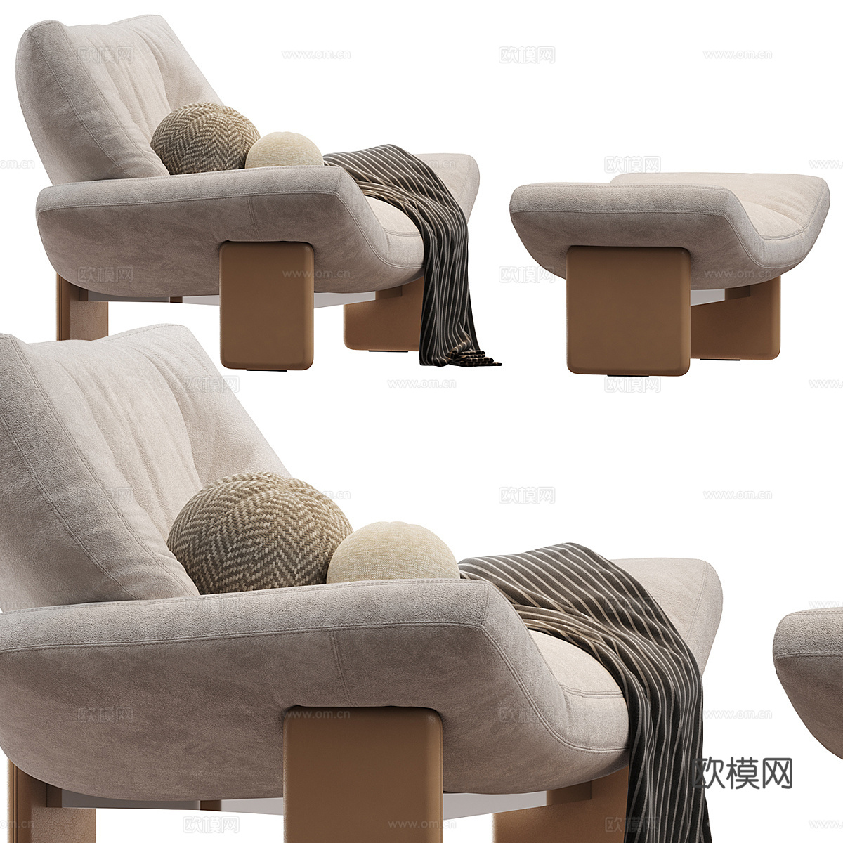 现代意式 Emmi 扶手椅3d模型