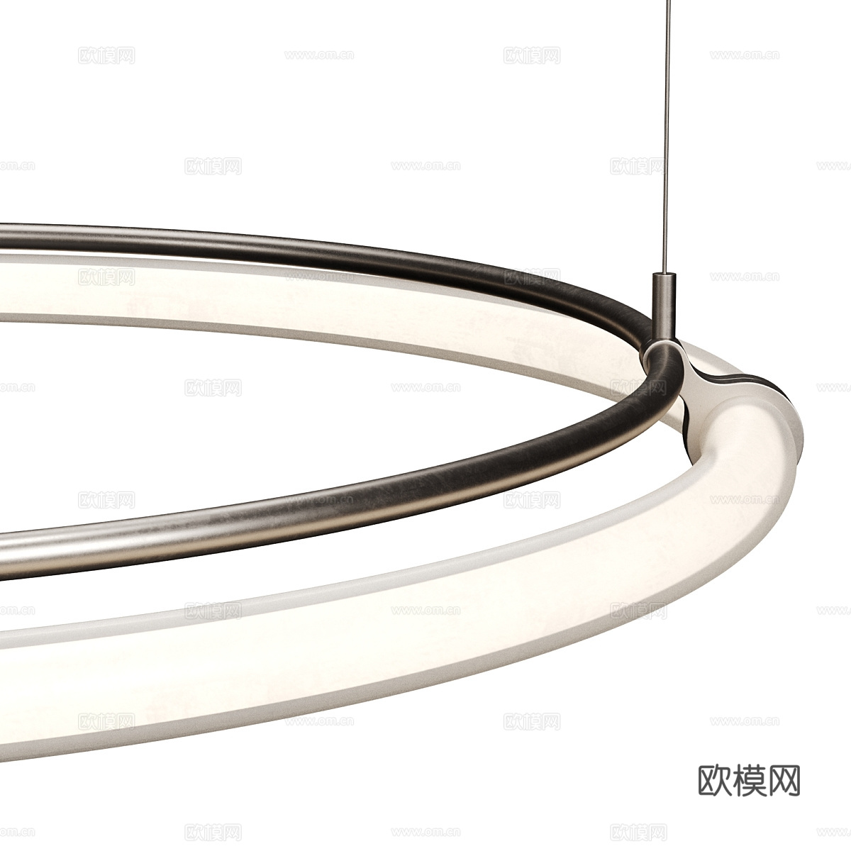 现代意式极简圆形线性吊灯3d模型