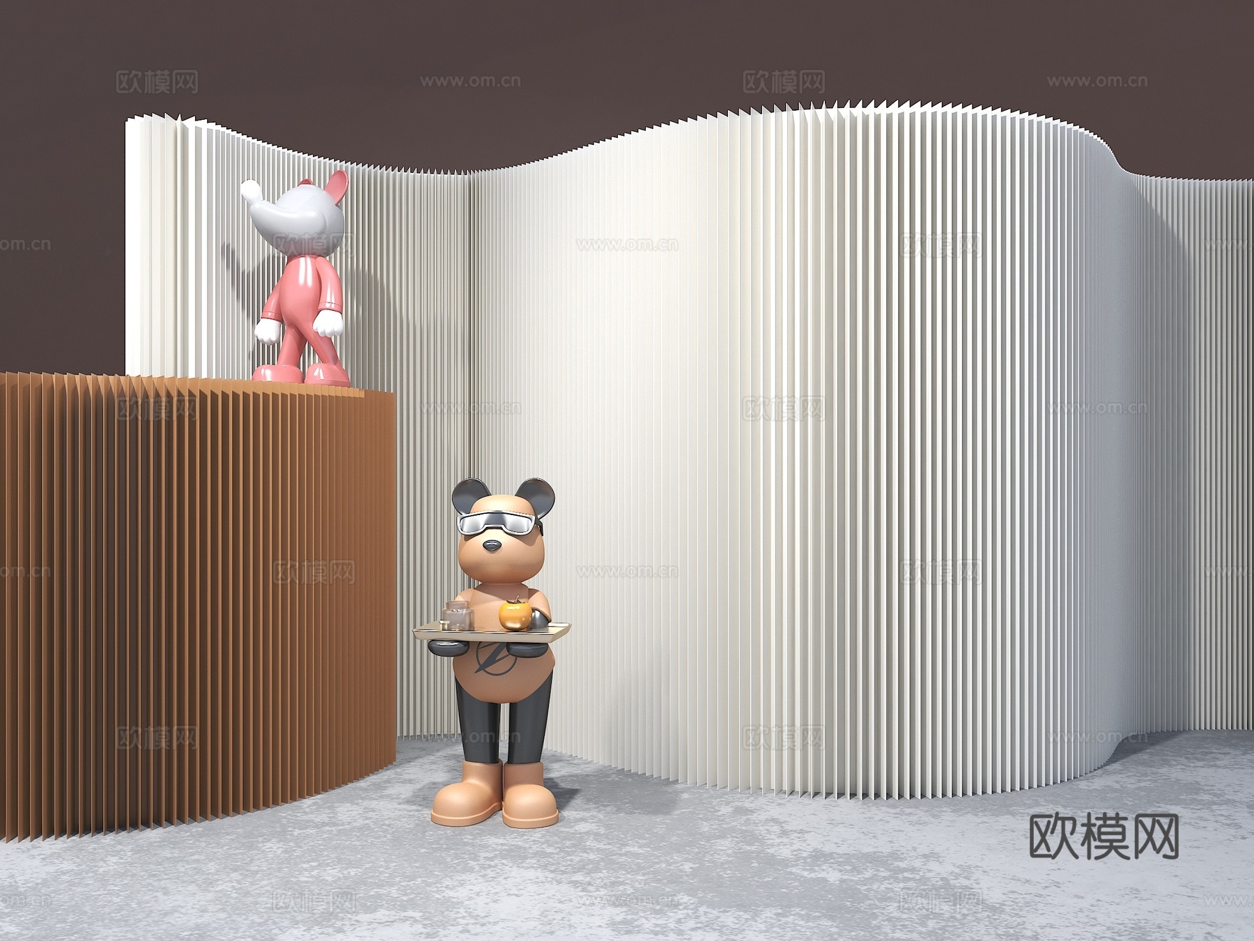 造型多变屏风 拉伸置物架 客厅玄关屏风 软屏风 移动隔断 推3d模型