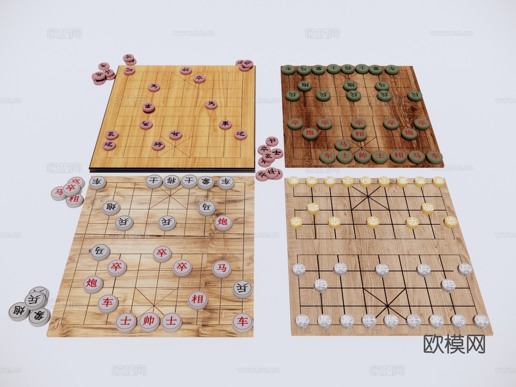 象棋娱乐器材 棋牌桌游su模型
