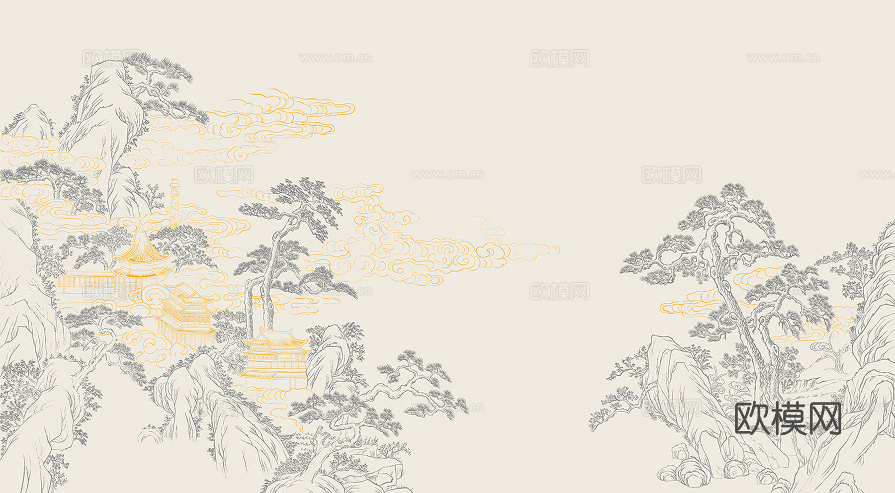 新中式山水壁纸