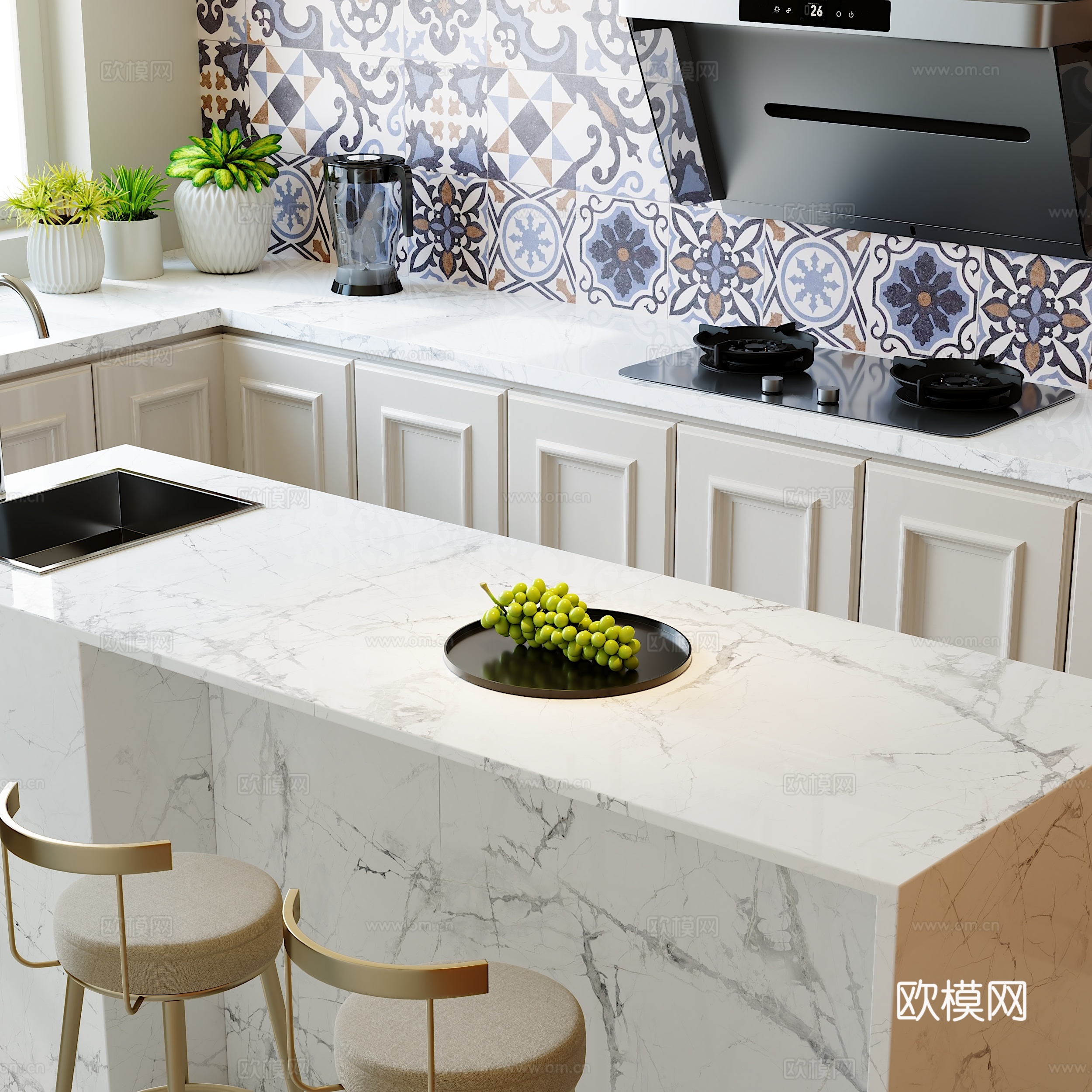 开放式厨房3d模型