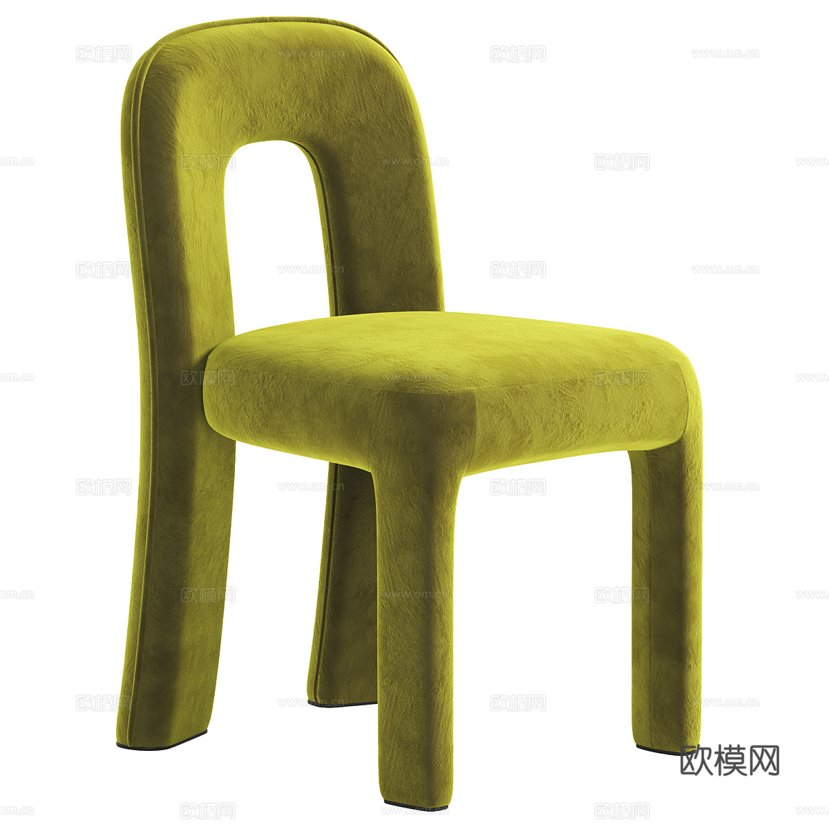现代奶油风 Litho 布艺椅子3d模型