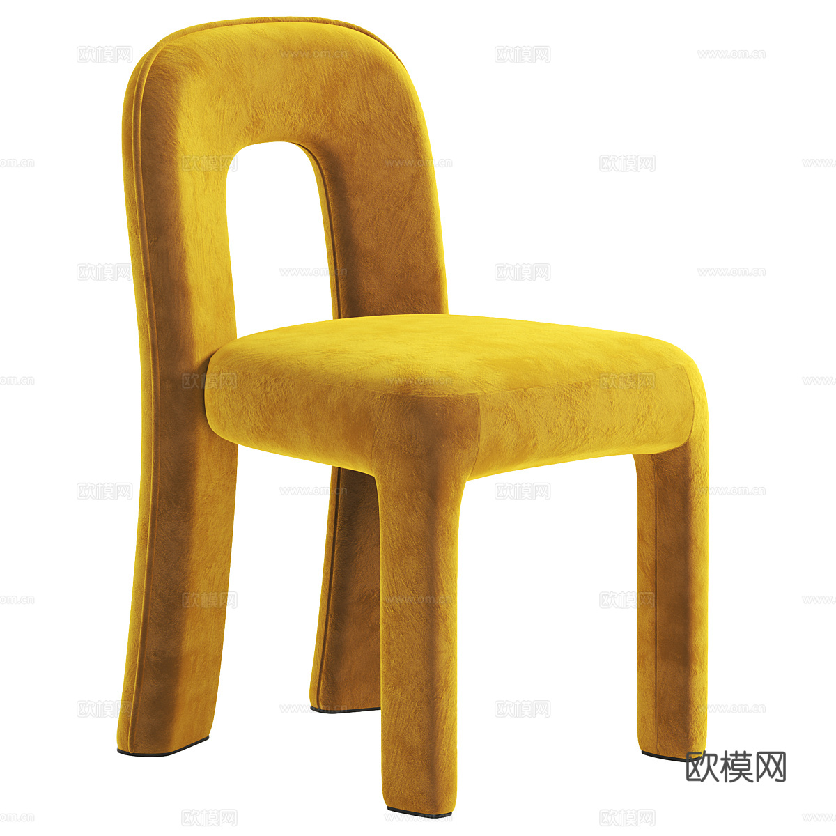 现代奶油风 Litho 布艺椅子3d模型
