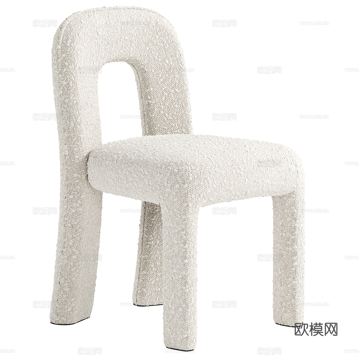 现代奶油风 Litho 布艺椅子3d模型