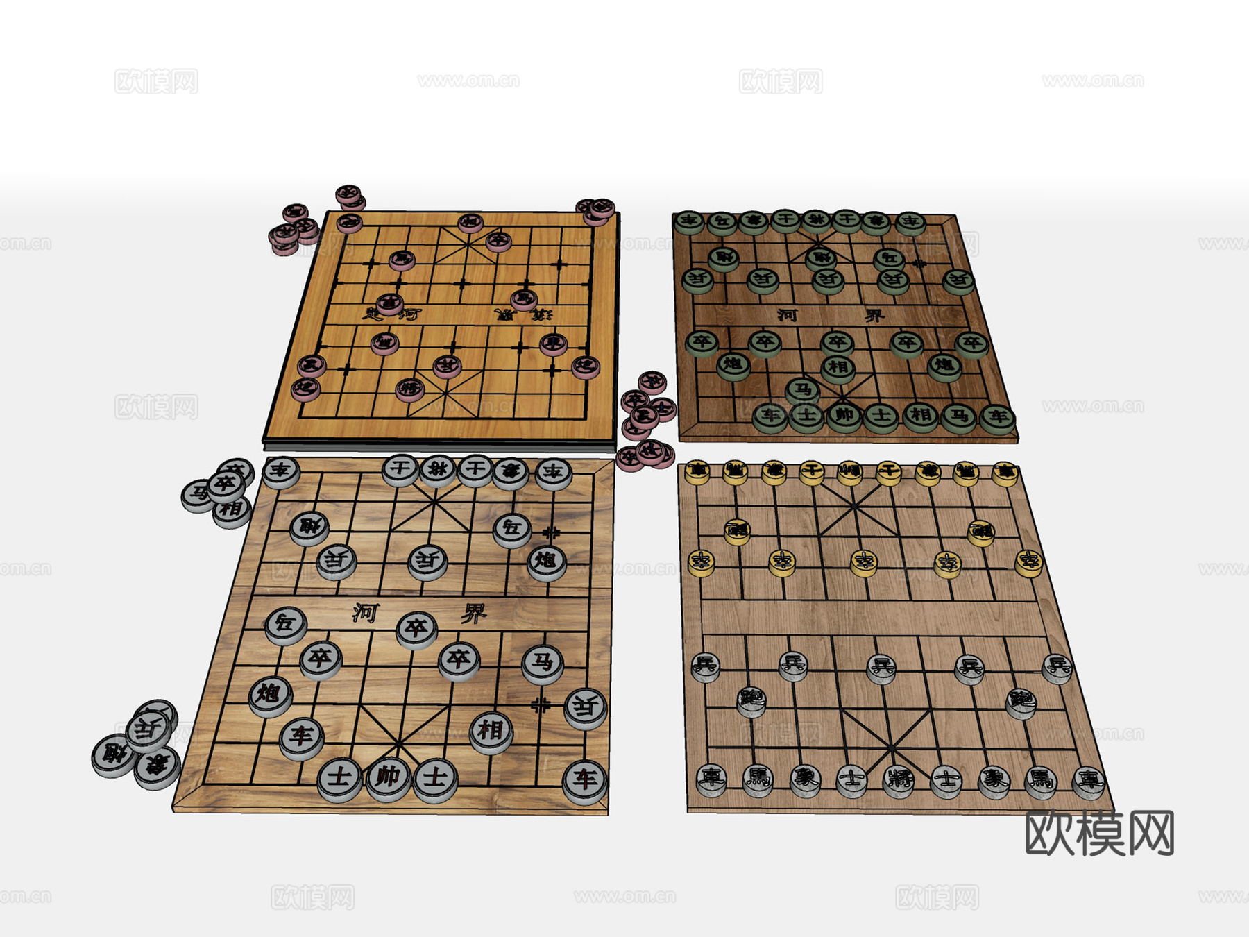 象棋娱乐器材 棋牌桌游su模型
