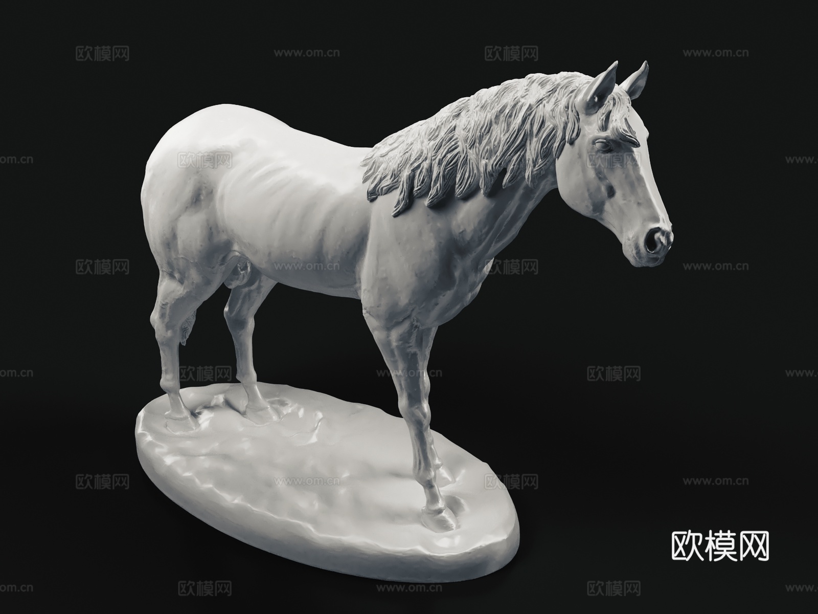 马 雕塑 奔马3d模型