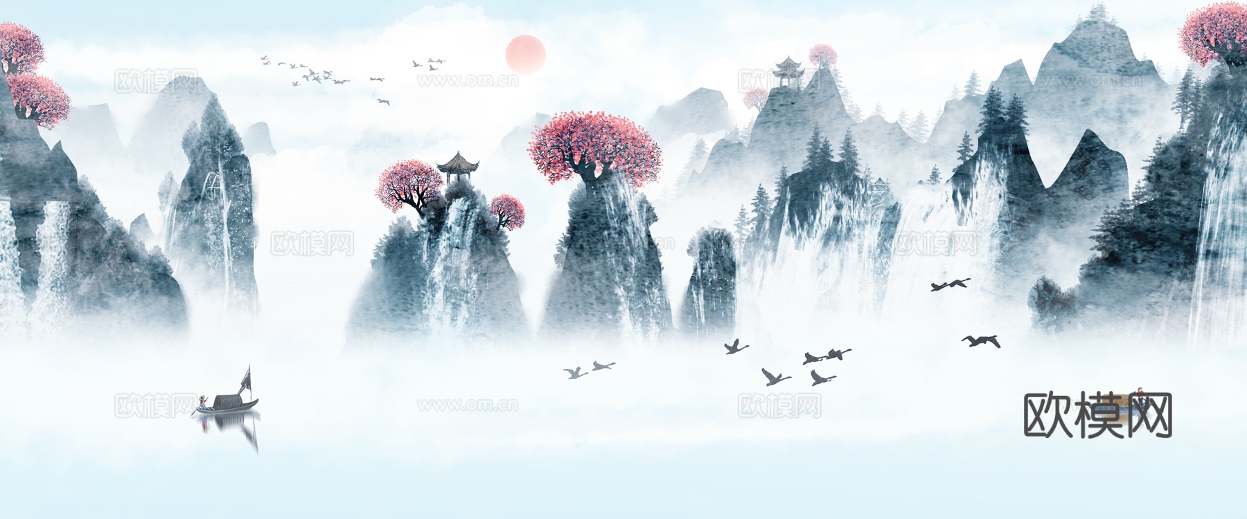 新中式山水装饰画