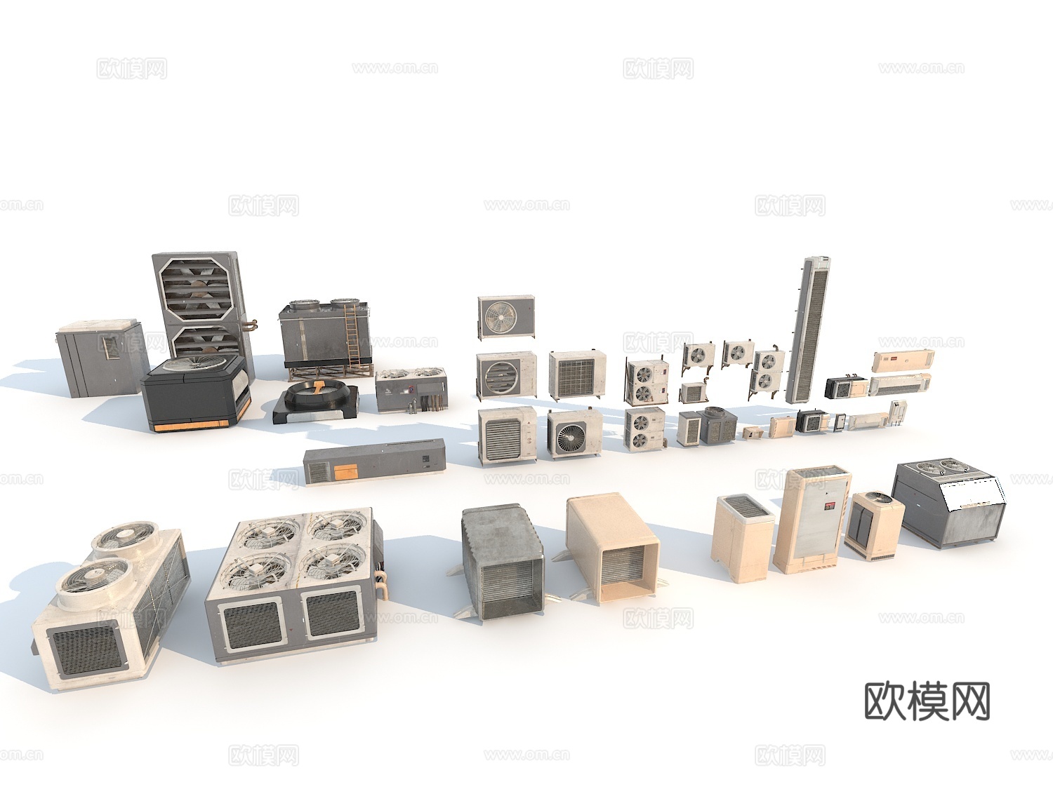 建筑屋顶设施  建筑屋顶器材3d模型