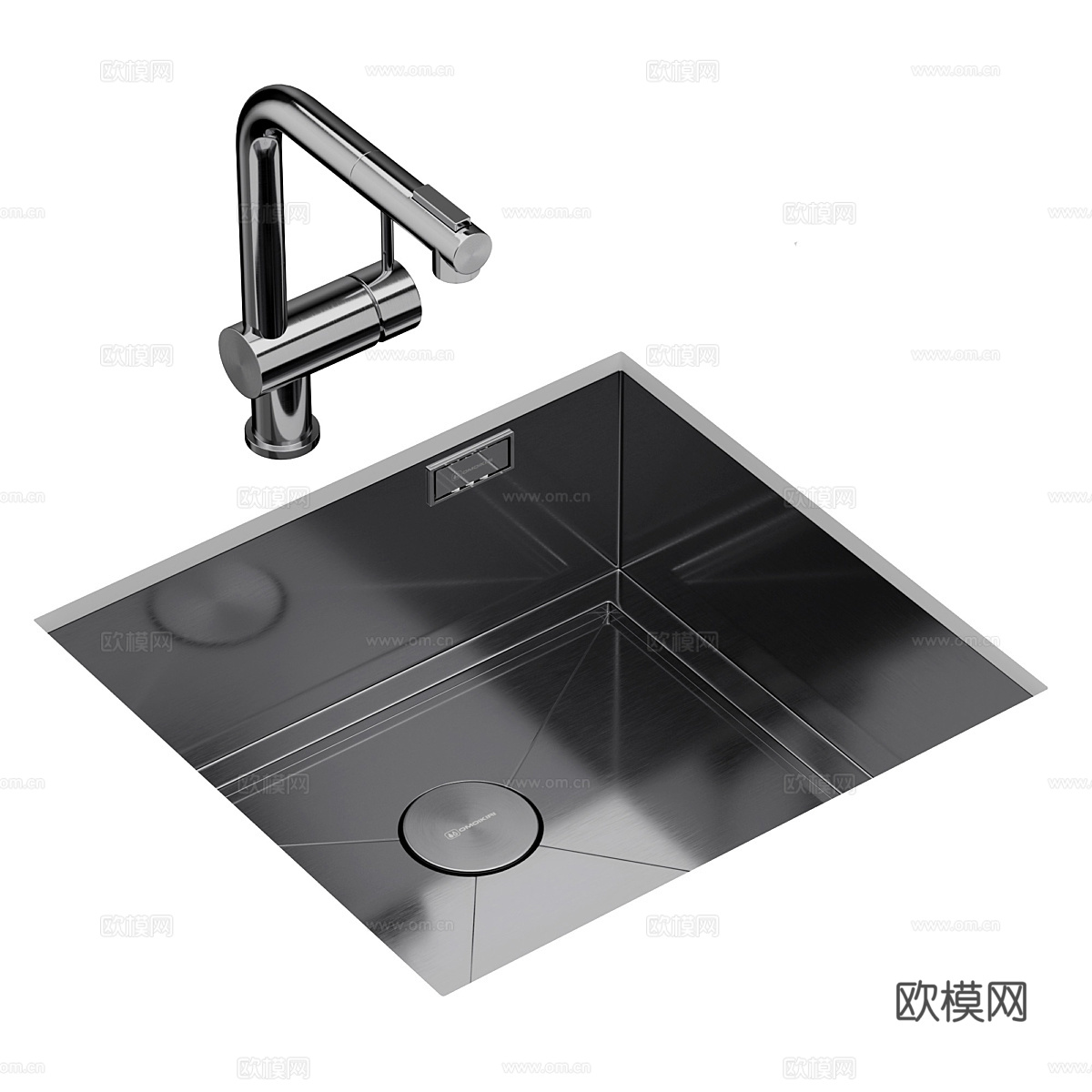 现代意式极简橱柜洗菜盆3d模型
