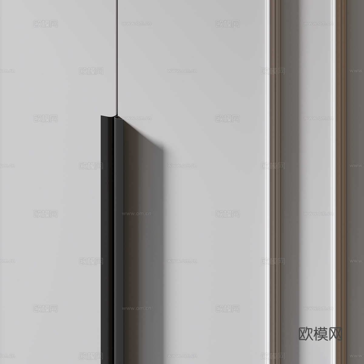 现代衣柜书柜组合3d模型