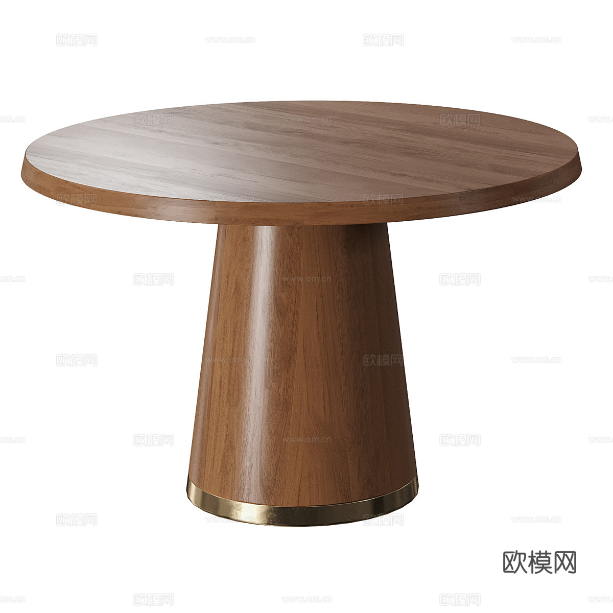 新中式轻奢 Aubin 实木圆餐桌3d模型