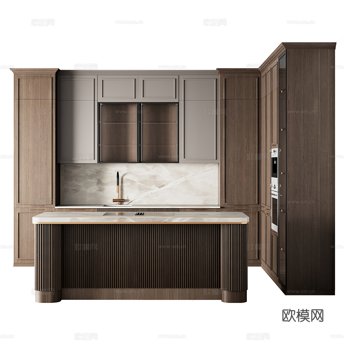 新中式轻奢橱柜3d模型