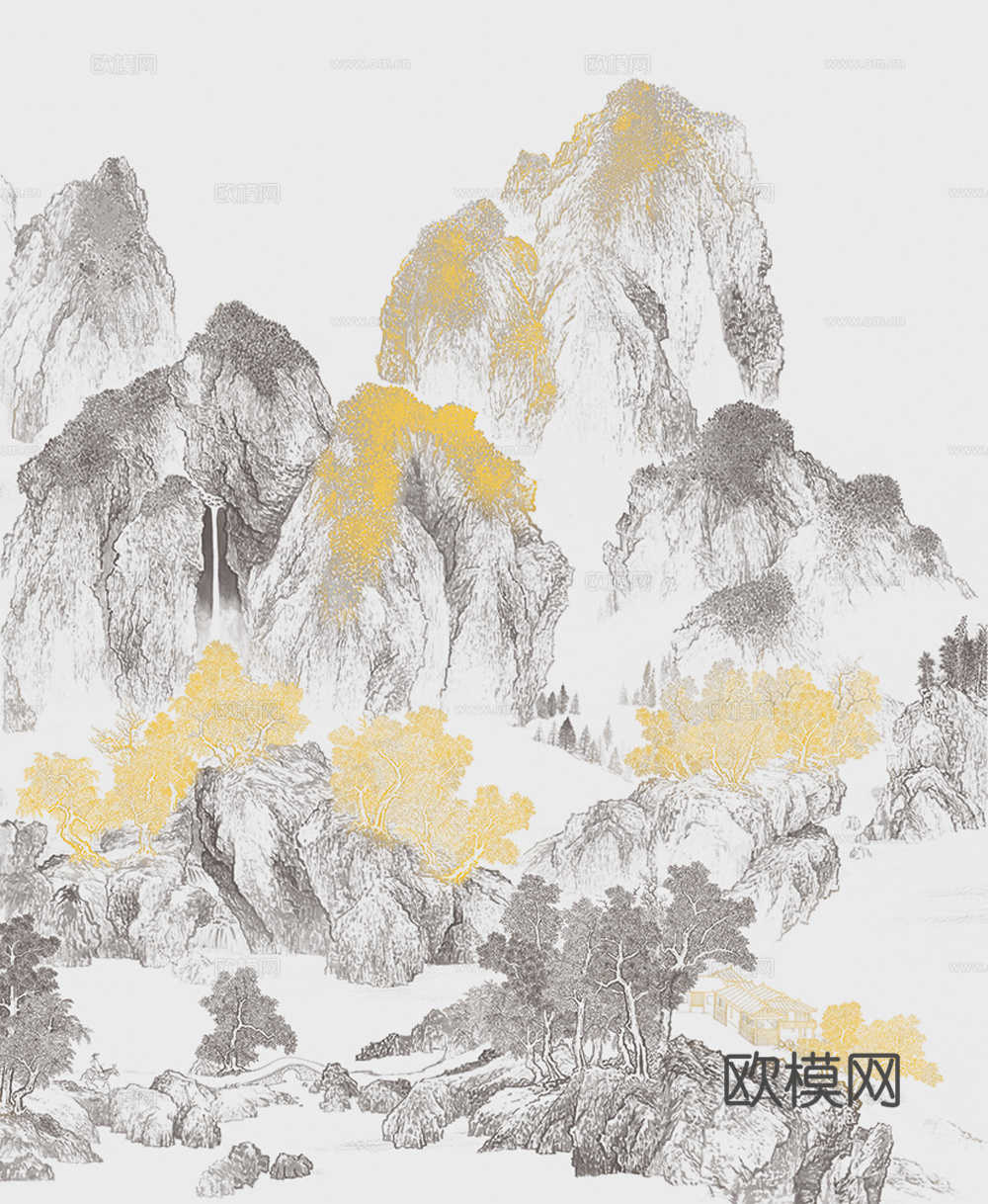 新中式山水壁纸