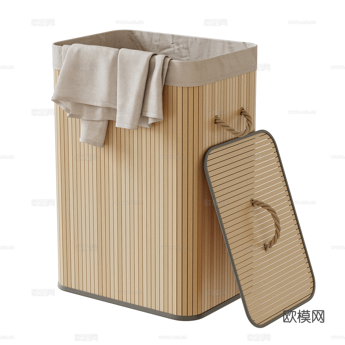 现代奶油风洗衣篮 收纳篮3d模型
