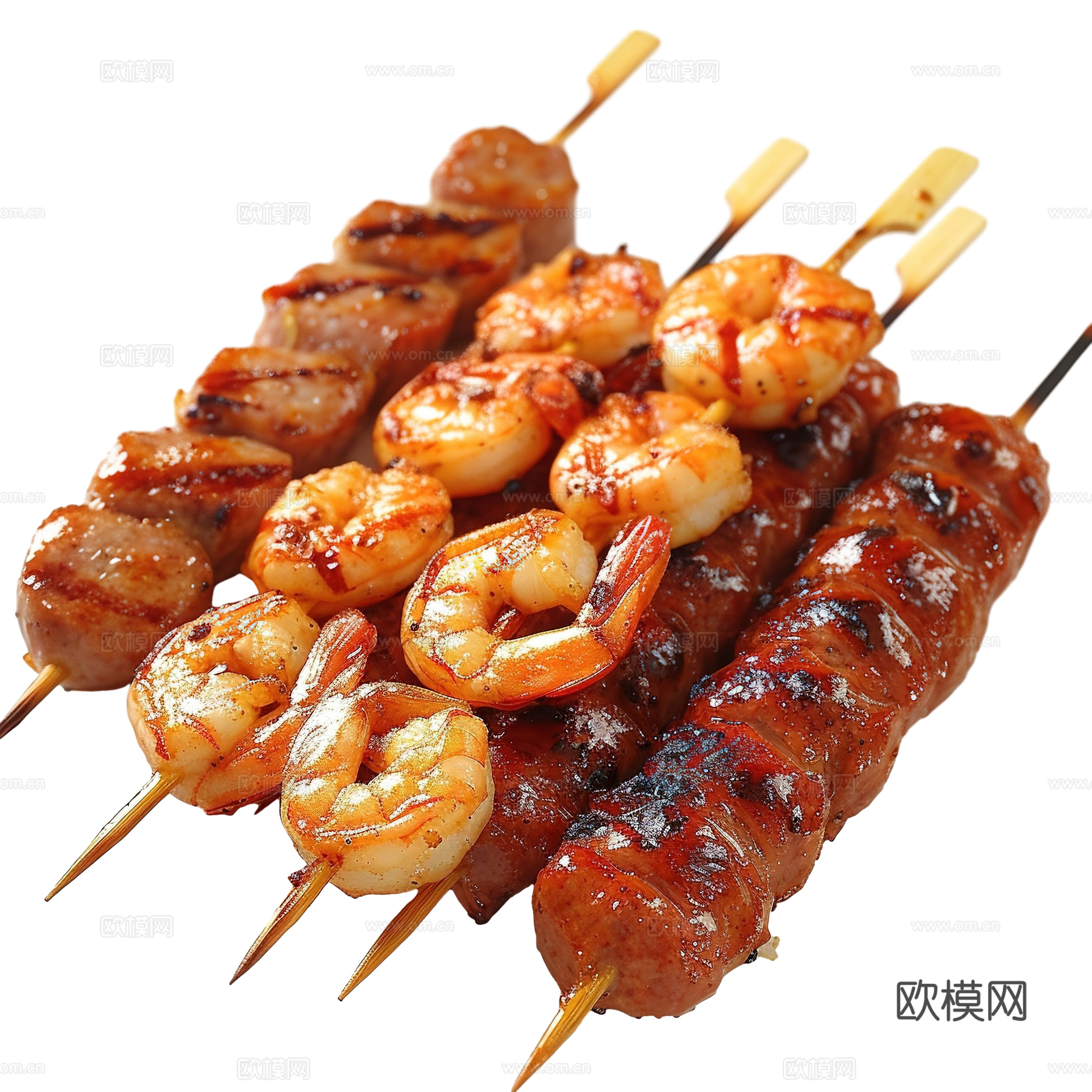 免抠烤串 烤肉串 烤虾 烧烤串 烤羊肉 烤牛肉串