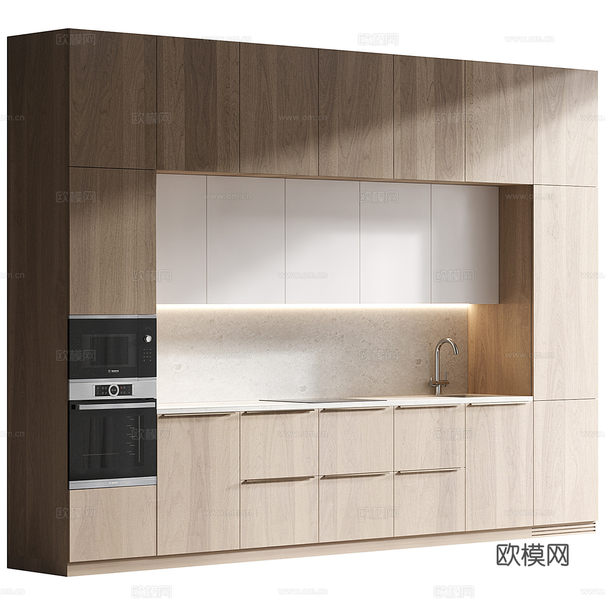 现代意式极简橱柜3d模型