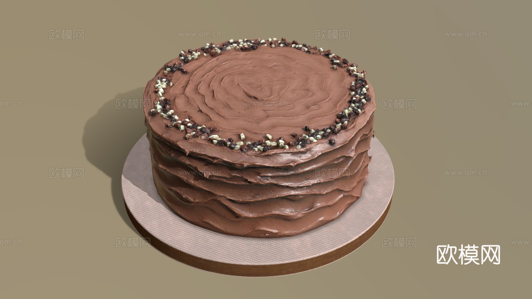 食物饮料 奶油蛋糕 生日蛋糕 巧克力蛋糕 创意蛋糕 食物3d模型下载（渲染图1）