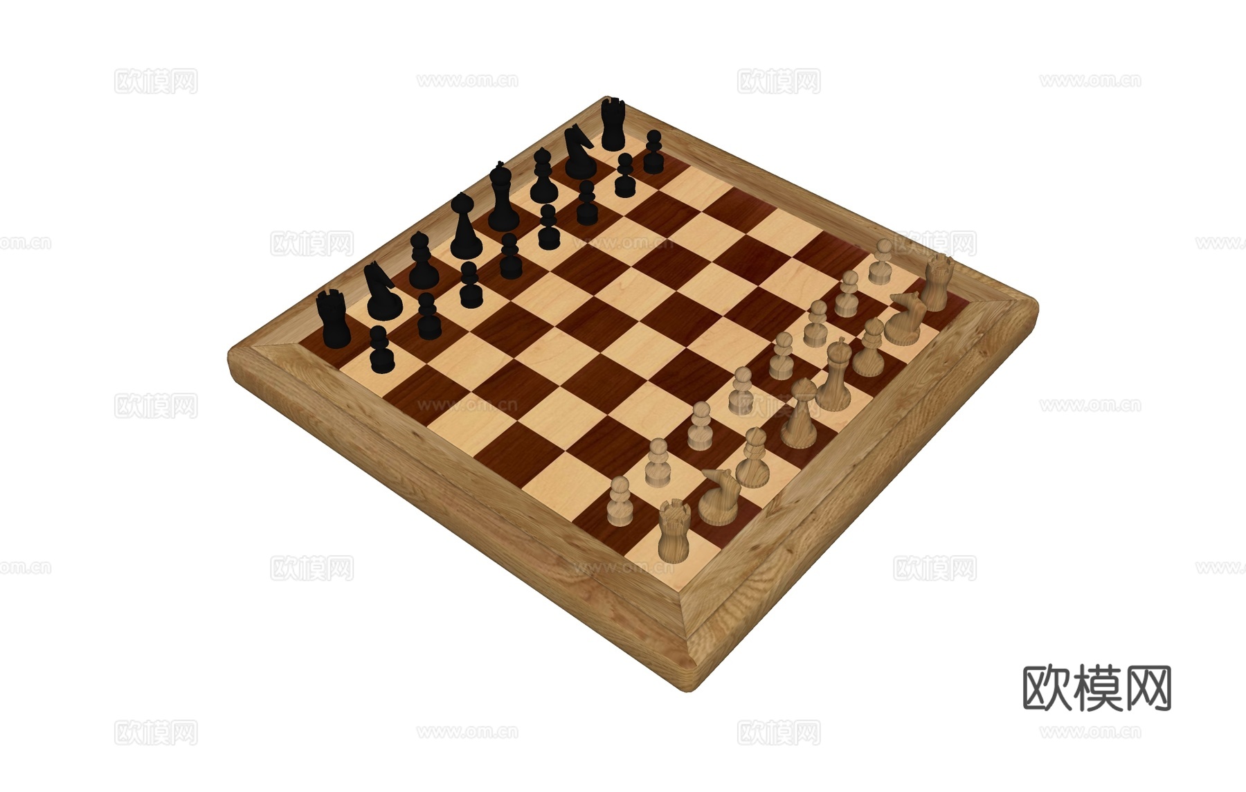 国际象棋摆件su模型