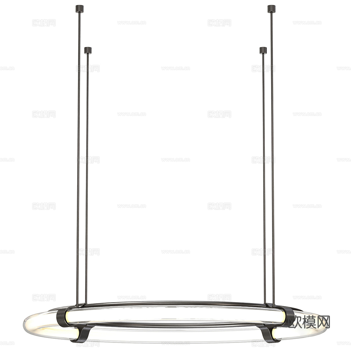 现代意式极简线性吊灯3d模型