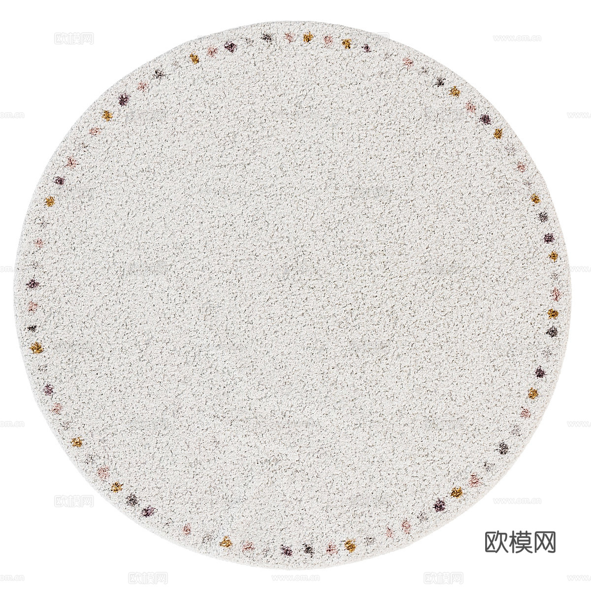 现代奶油风儿童圆形地毯3d模型